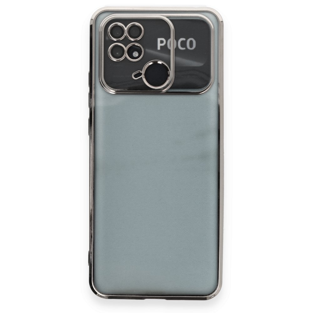 Newface Xiaomi Redmi 10C Kılıf Razer Lensli Silikon - Gümüş