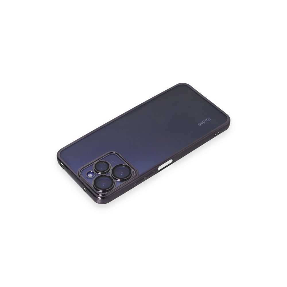 Newface Xiaomi Redmi 12 Kılıf Razer Lensli Silikon - Mor