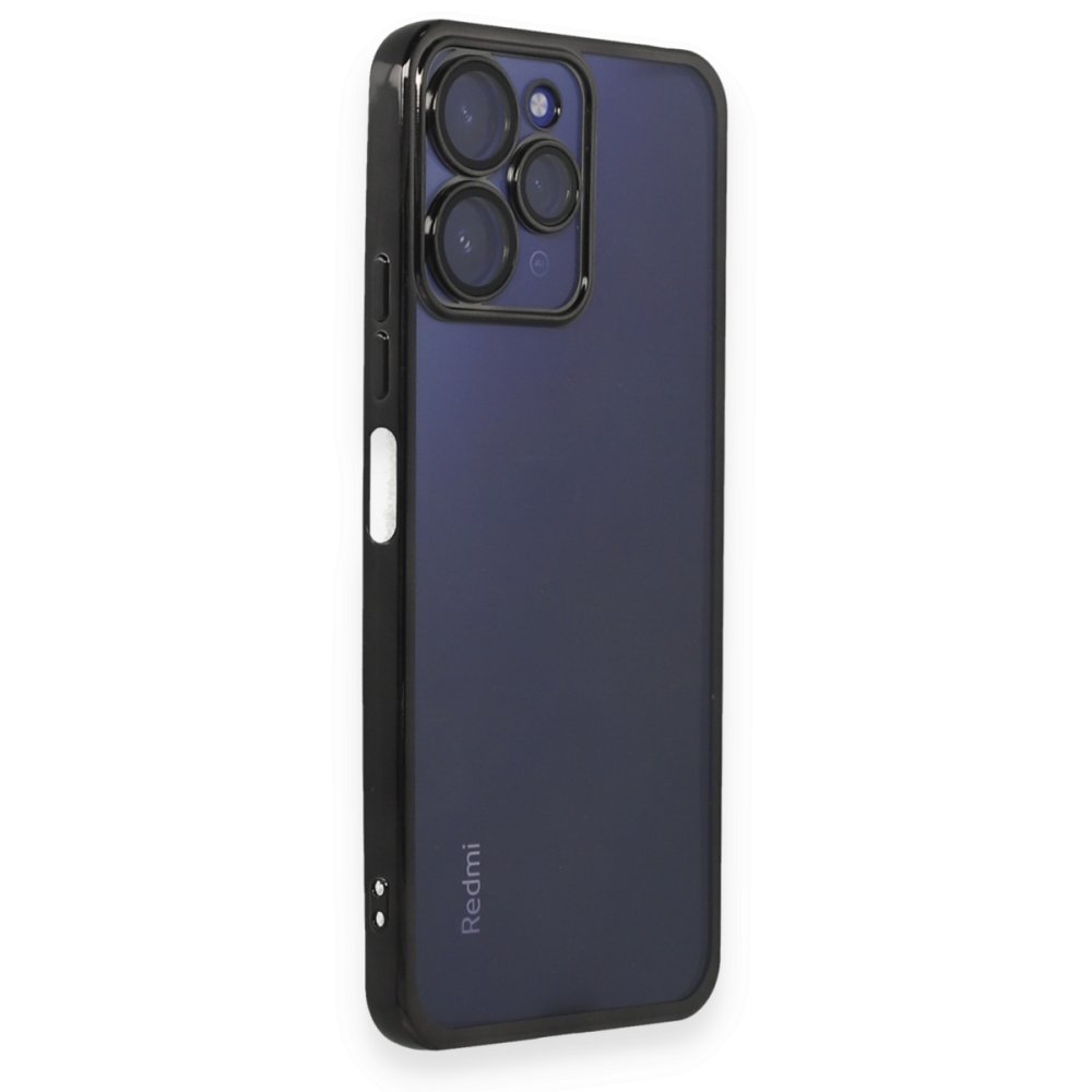 Newface Xiaomi Redmi 12 Kılıf Razer Lensli Silikon - Siyah