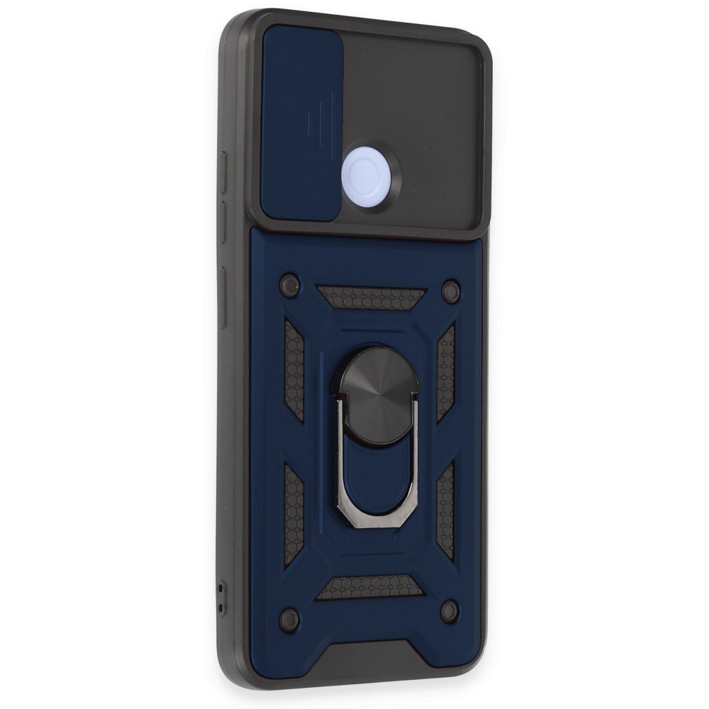 Newface Xiaomi Redmi 12C Kılıf Pars Lens Yüzüklü Silikon - Lacivert