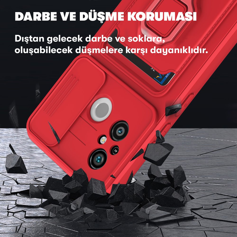 Newface Xiaomi Redmi 12C Kılıf Zuma Kartvizitli Yüzüklü Silikon - Lila