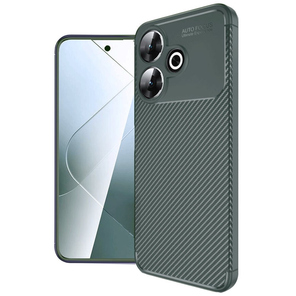 Newface Xiaomi Redmi 13 4G Kılıf Auto Focus Karbon Kapak - Koyu Yeşil