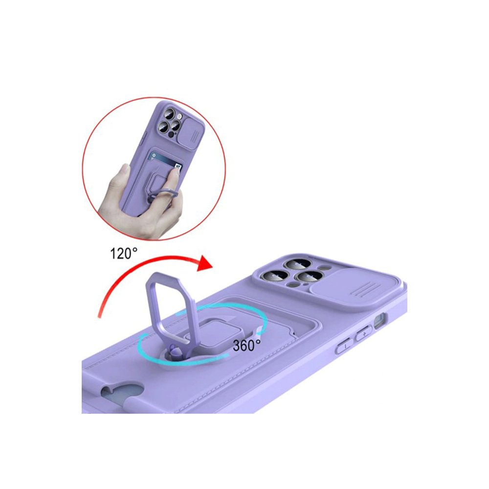 Newface Xiaomi Redmi 13 4G Kılıf Zuma Kartvizitli Yüzüklü Silikon - Siyah