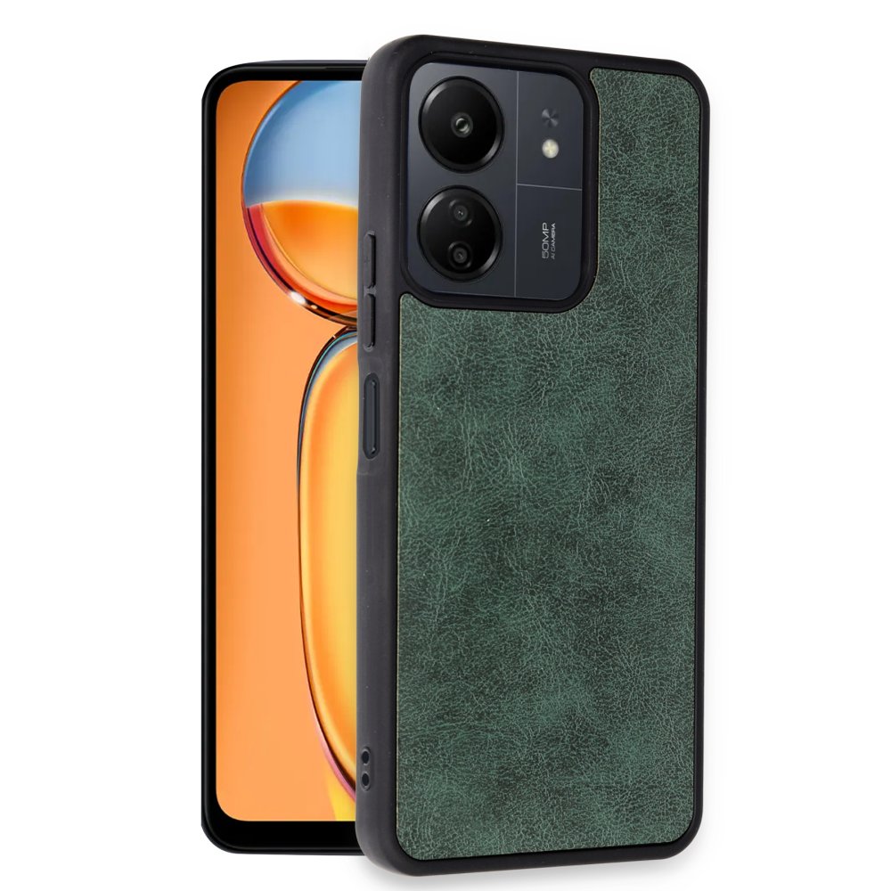 Newface Xiaomi Poco C65 Kılıf Aras Deri Kapak - Koyu Yeşil