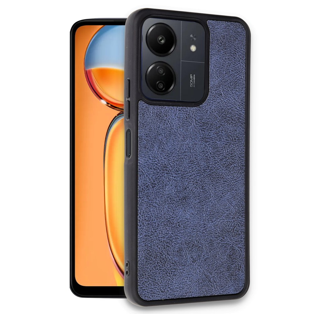 Newface Xiaomi Poco C65 Kılıf Aras Deri Kapak - Lacivert