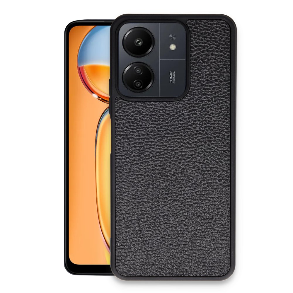 Newface Xiaomi Poco C65 Kılıf Aras Deri Kapak - Siyah
