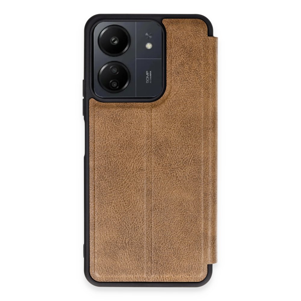 Newface Xiaomi Poco C65 Kılıf Flip Cover - Taba