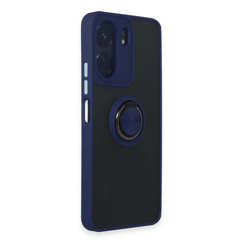 Newface Xiaomi Redmi 13C Kılıf Montreal Yüzüklü Silikon Kapak - Lacivert