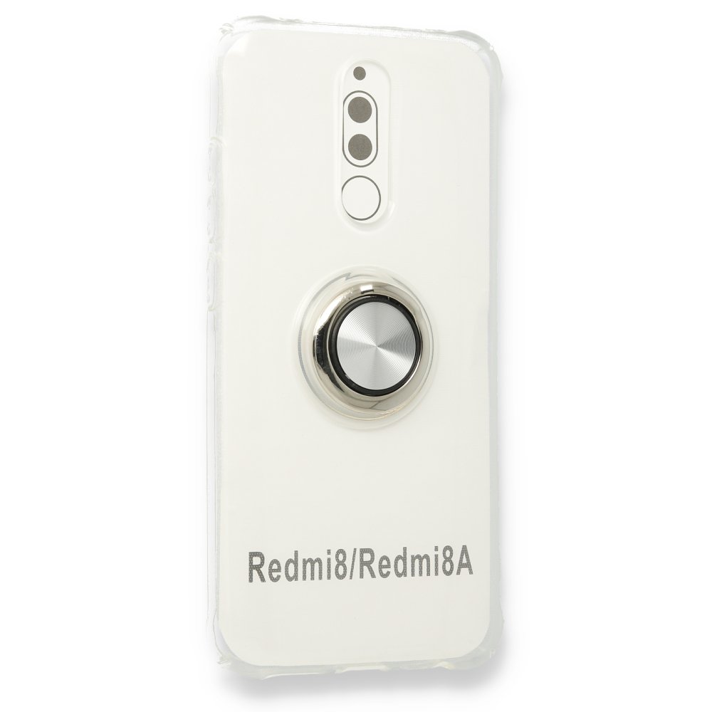 Newface Xiaomi Redmi 8 Kılıf Gros Yüzüklü Silikon - Gümüş