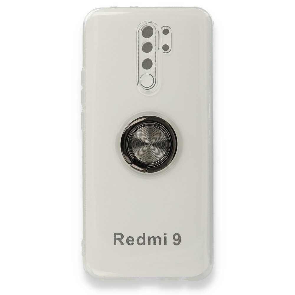 Newface Xiaomi Redmi 9 Kılıf Gros Yüzüklü Silikon - Siyah