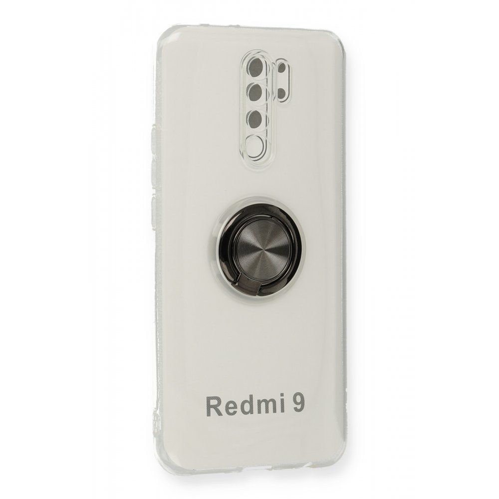 Newface Xiaomi Redmi 9 Kılıf Gros Yüzüklü Silikon - Siyah