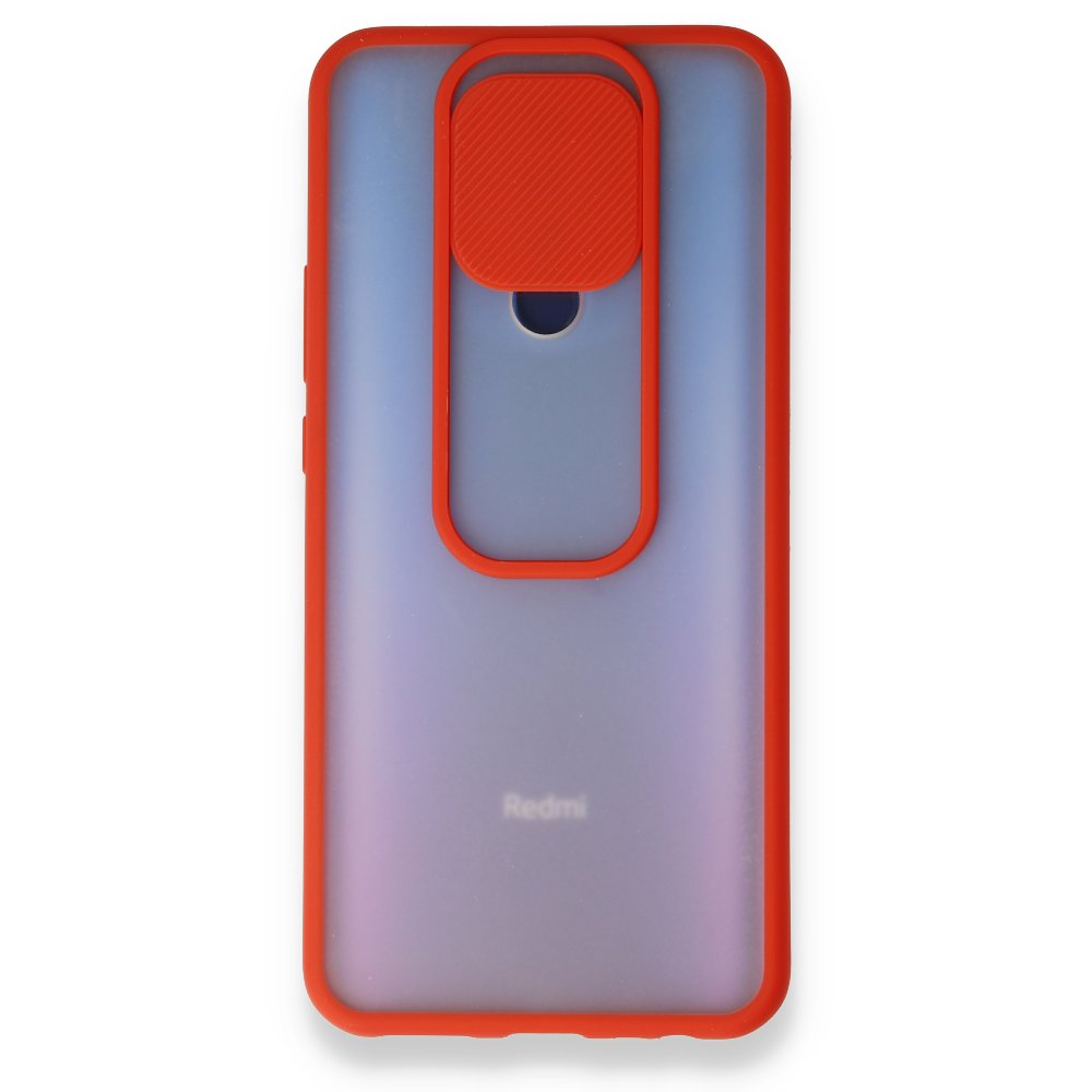 Newface Xiaomi Redmi 9 Kılıf Palm Buzlu Kamera Sürgülü Silikon - Kırmızı