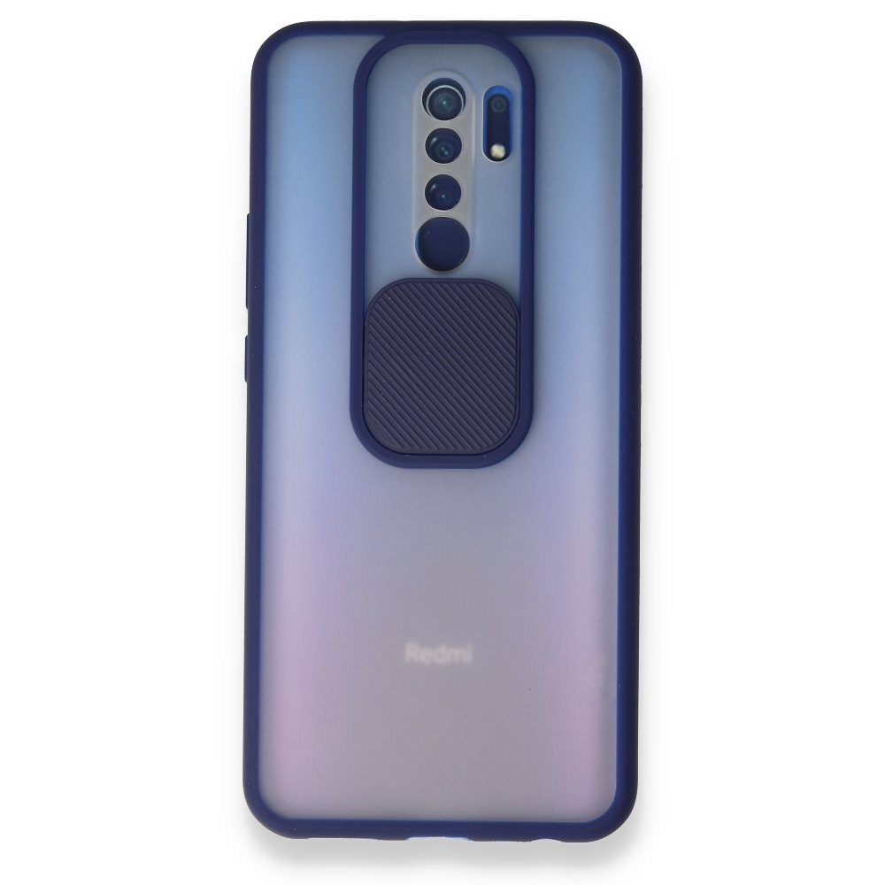 Newface Xiaomi Redmi 9 Kılıf Palm Buzlu Kamera Sürgülü Silikon - Lacivert