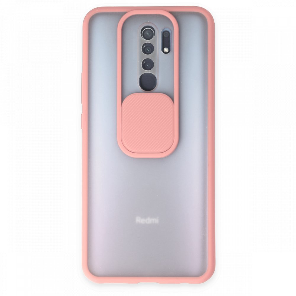 Newface Xiaomi Redmi 9 Kılıf Palm Buzlu Kamera Sürgülü Silikon - Pembe