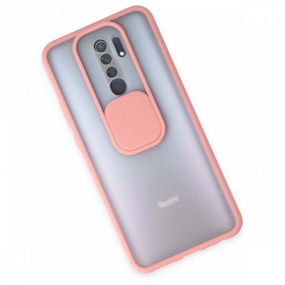 Newface Xiaomi Redmi 9 Kılıf Palm Buzlu Kamera Sürgülü Silikon - Pembe
