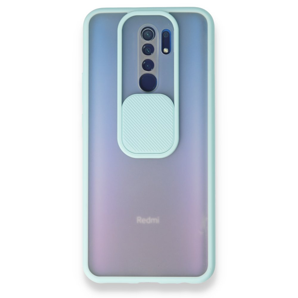 Newface Xiaomi Redmi 9 Kılıf Palm Buzlu Kamera Sürgülü Silikon - Turkuaz