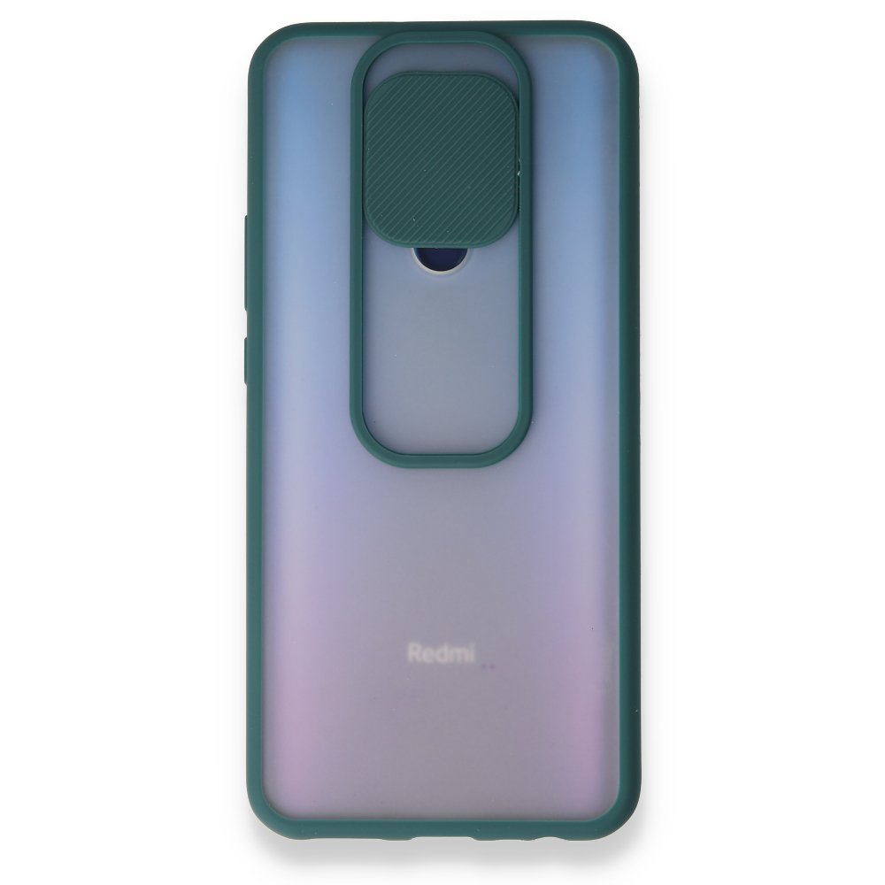 Newface Xiaomi Redmi 9 Kılıf Palm Buzlu Kamera Sürgülü Silikon - Yeşil