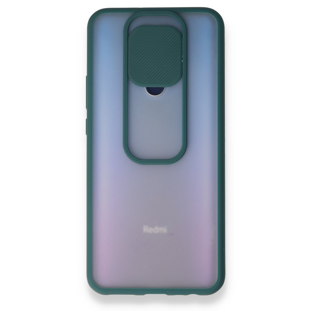 Newface Xiaomi Redmi 9 Kılıf Palm Buzlu Kamera Sürgülü Silikon - Yeşil