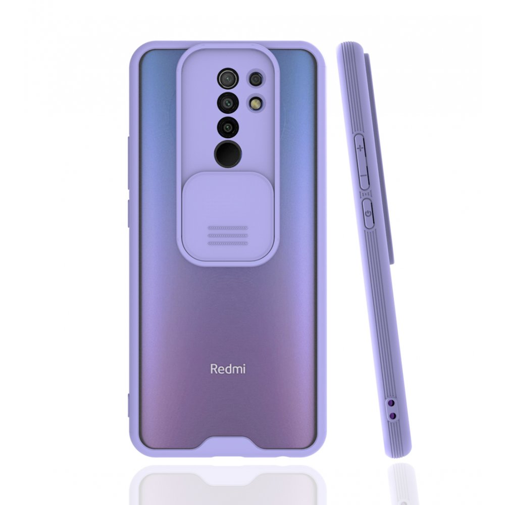 Newface Xiaomi Redmi 9 Kılıf Platin Kamera Koruma Silikon - Lila