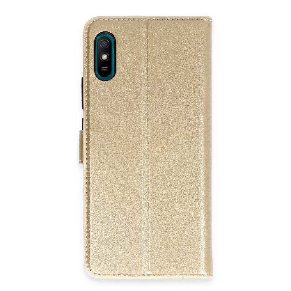 Newface Xiaomi Redmi 9A Kılıf Trend S Plus Kapaklı Kılıf - Gold