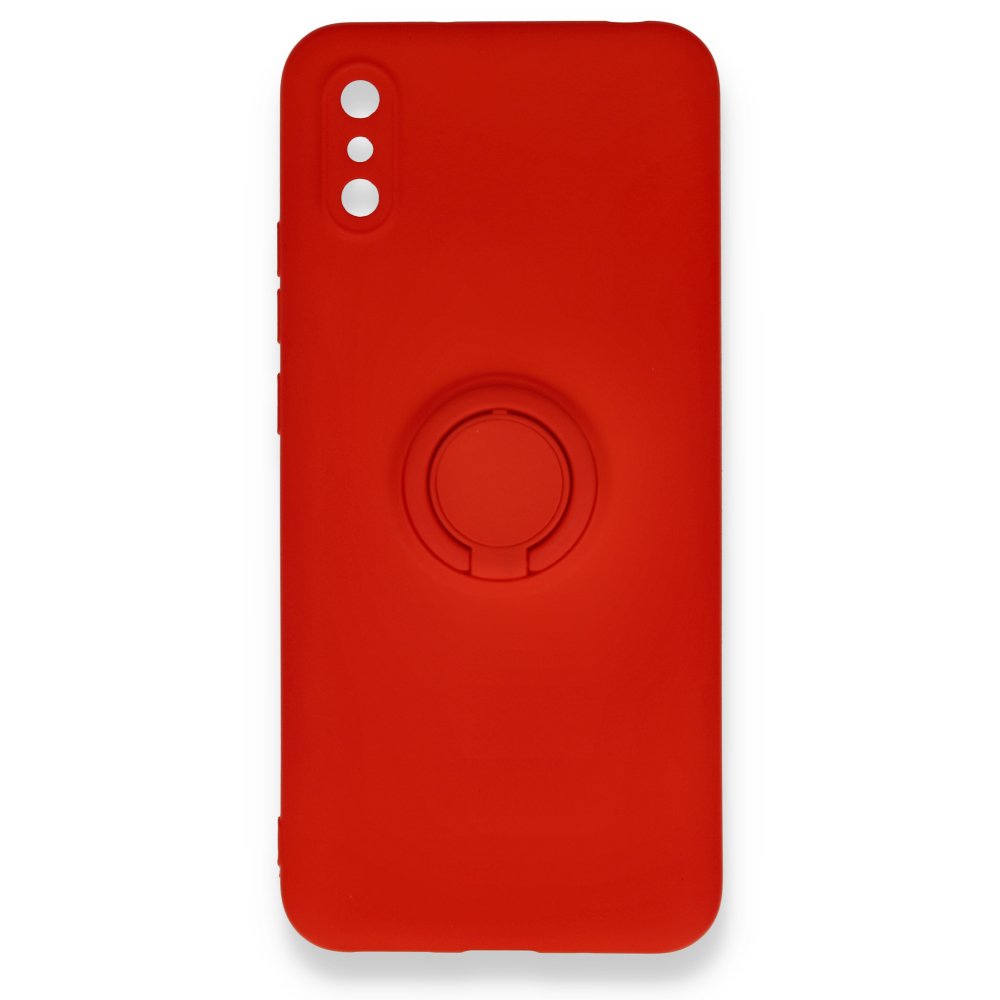 Newface Xiaomi Redmi 9A Kılıf Viktor Yüzüklü Silikon - Kırmızı