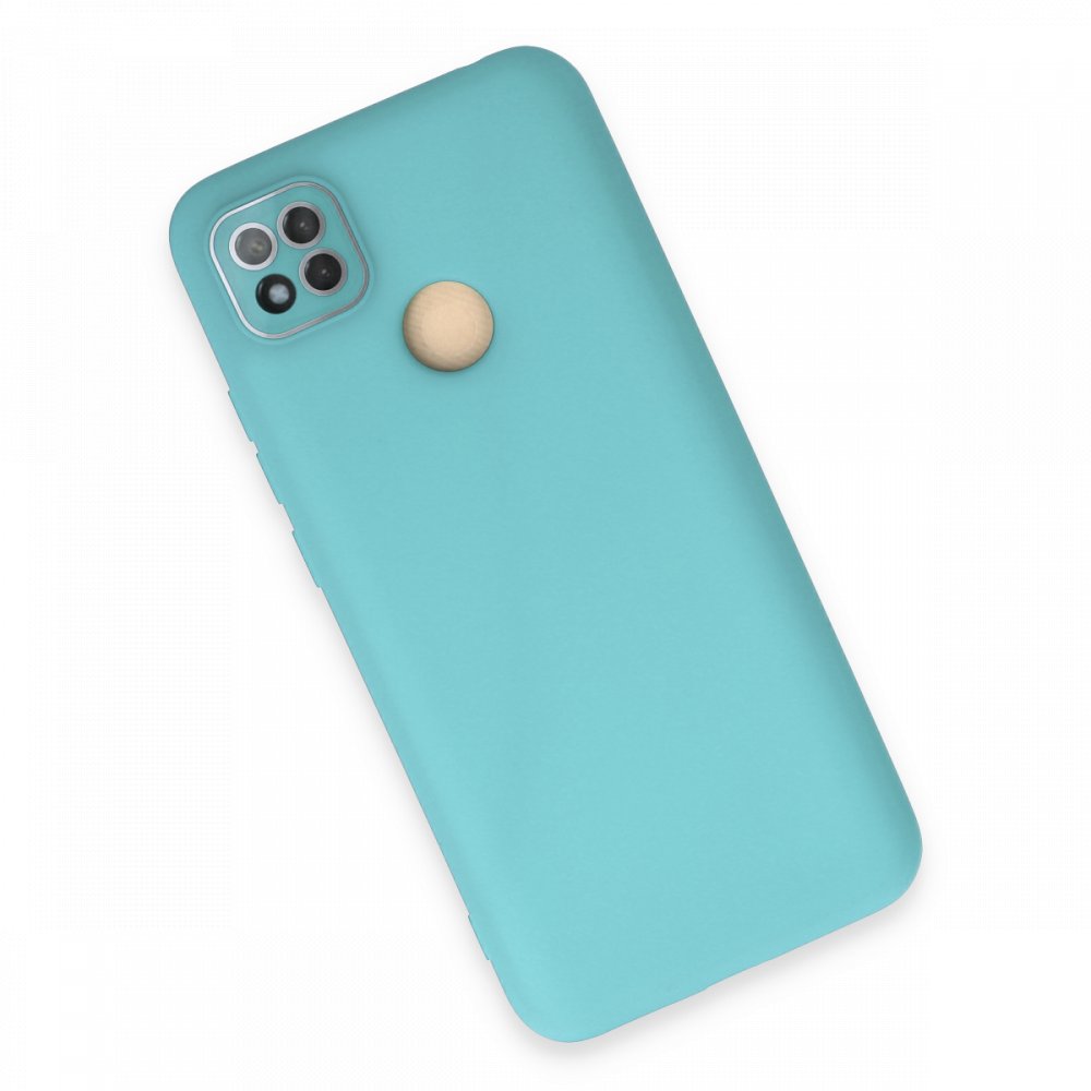 Newface Xiaomi Redmi 9C Kılıf Lansman Glass Kapak - Turkuaz