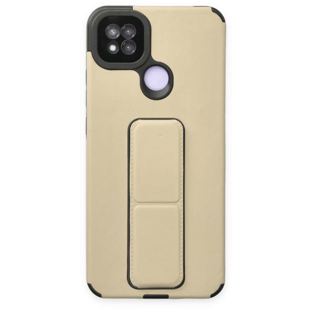 Newface Xiaomi Redmi 9C Kılıf Mega Standlı Silikon - Gold