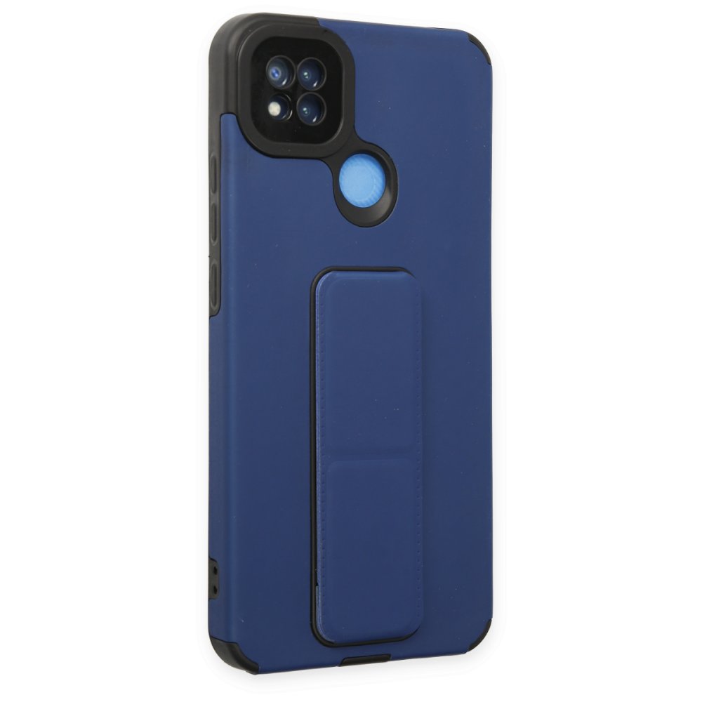 Newface Xiaomi Redmi 9C Kılıf Mega Standlı Silikon - Mavi