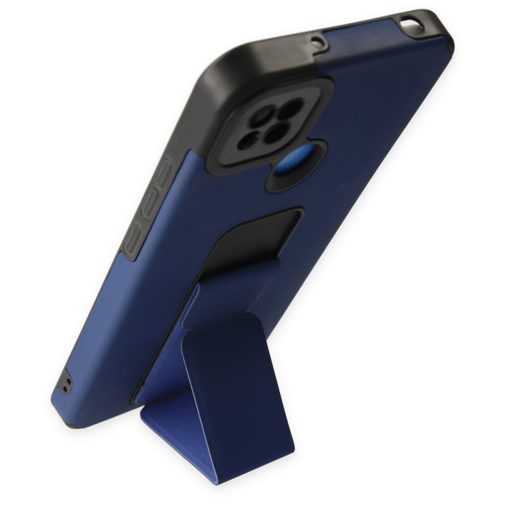 Newface Xiaomi Redmi 9C Kılıf Mega Standlı Silikon - Mavi