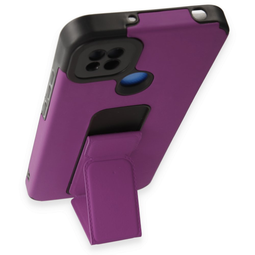 Newface Xiaomi Redmi 9C Kılıf Mega Standlı Silikon - Mor