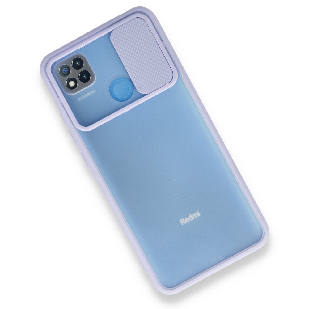Newface Xiaomi Redmi 9C Kılıf Palm Buzlu Kamera Sürgülü Silikon - Lila
