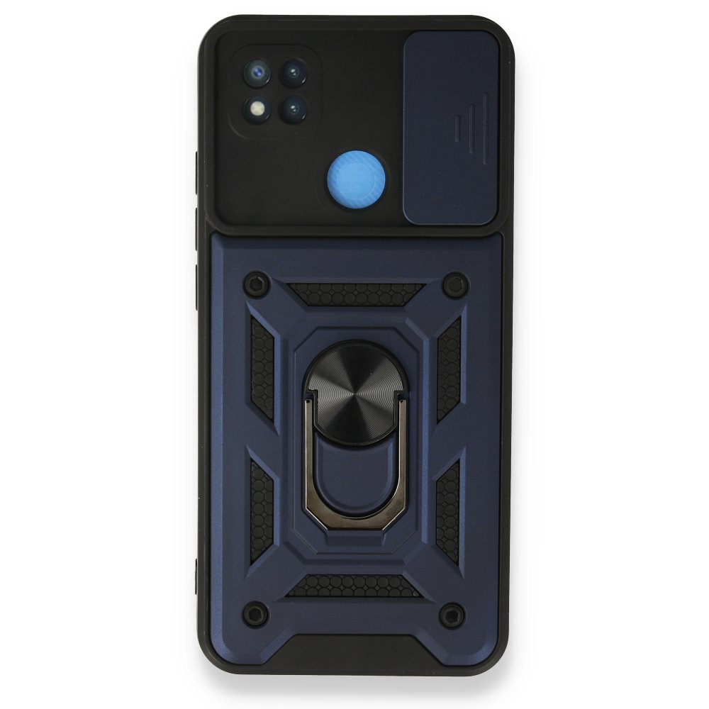 Newface Xiaomi Redmi 9C Kılıf Pars Lens Yüzüklü Silikon - Lacivert