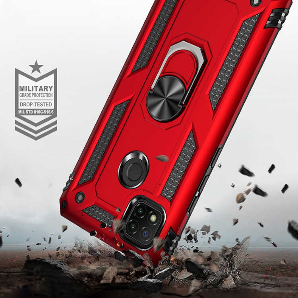 Newface Xiaomi Redmi 9C Kılıf Sofya Yüzüklü Silikon Kapak - Gold