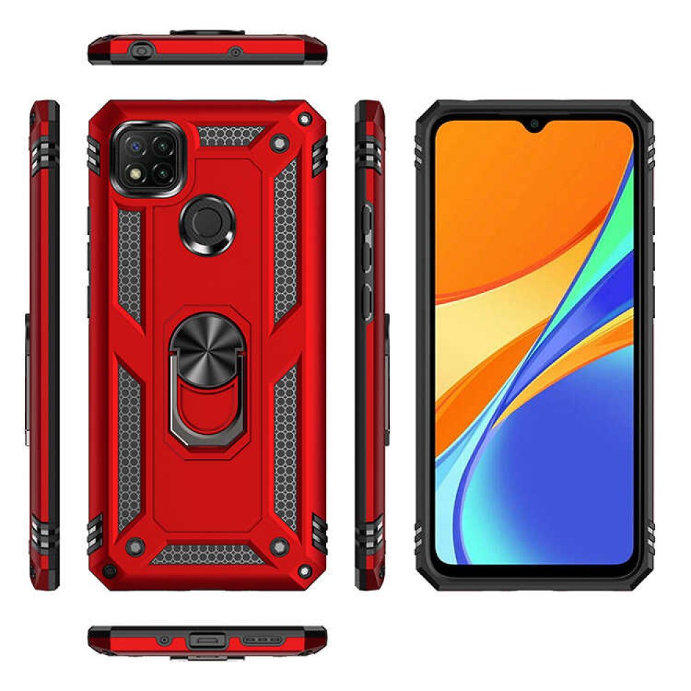 Newface Xiaomi Redmi 9C Kılıf Sofya Yüzüklü Silikon Kapak - Gold