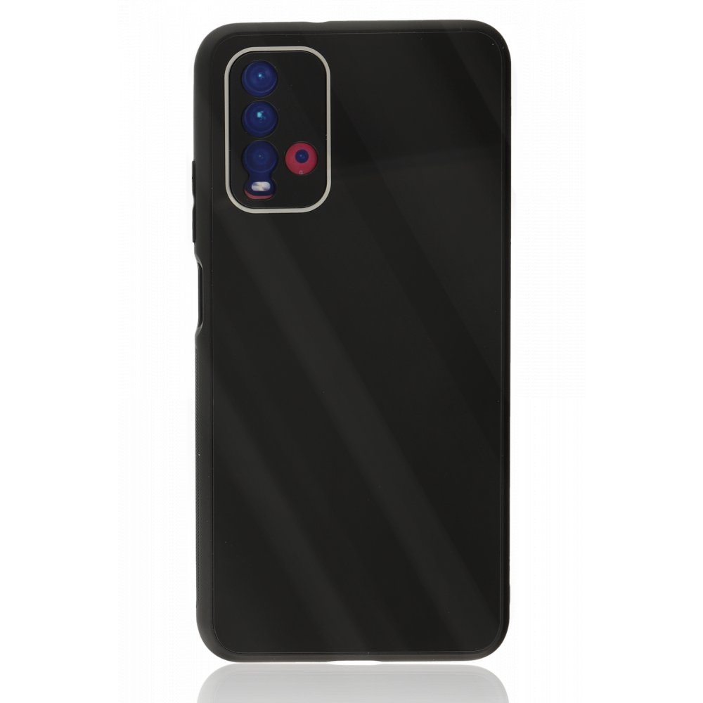 Newface Xiaomi Redmi 9T Kılıf Glass Kapak - Siyah
