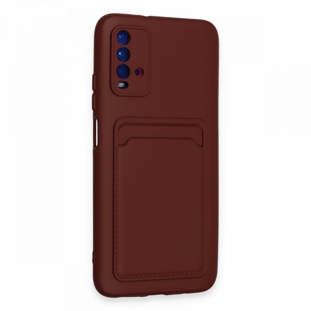 Newface Xiaomi Redmi 9T Kılıf Kelvin Kartvizitli Silikon - Bordo