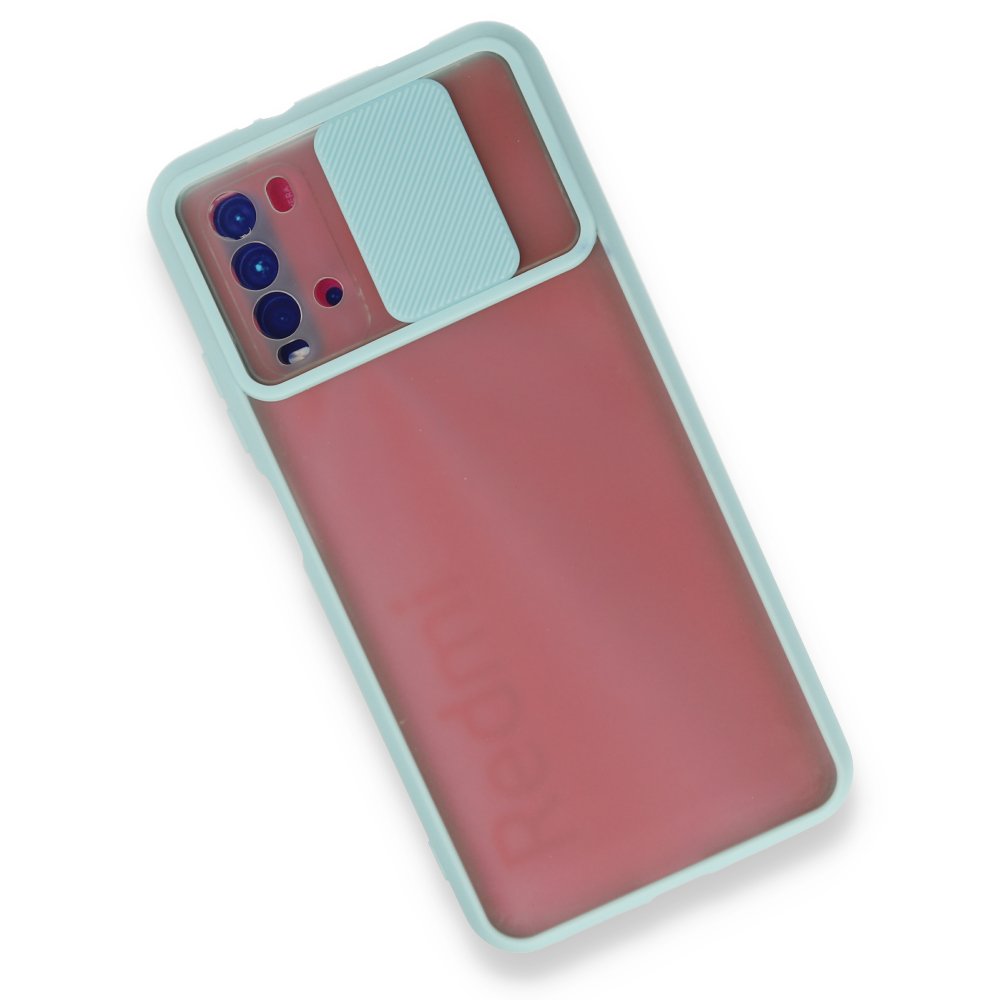 Newface Xiaomi Redmi 9T Kılıf Palm Buzlu Kamera Sürgülü Silikon - Turkuaz