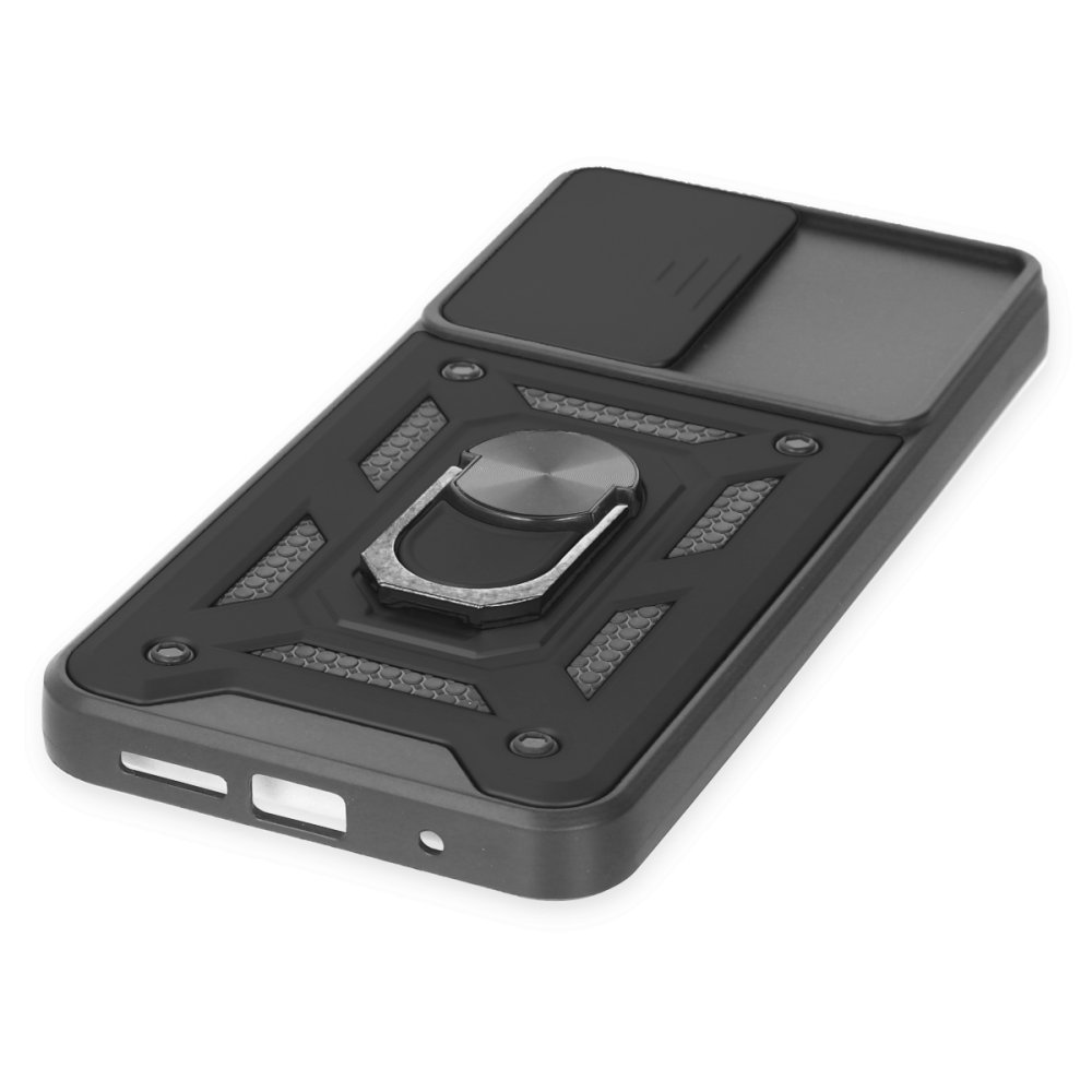 Newface Xiaomi Redmi 9T Kılıf Pars Lens Yüzüklü Silikon - Siyah