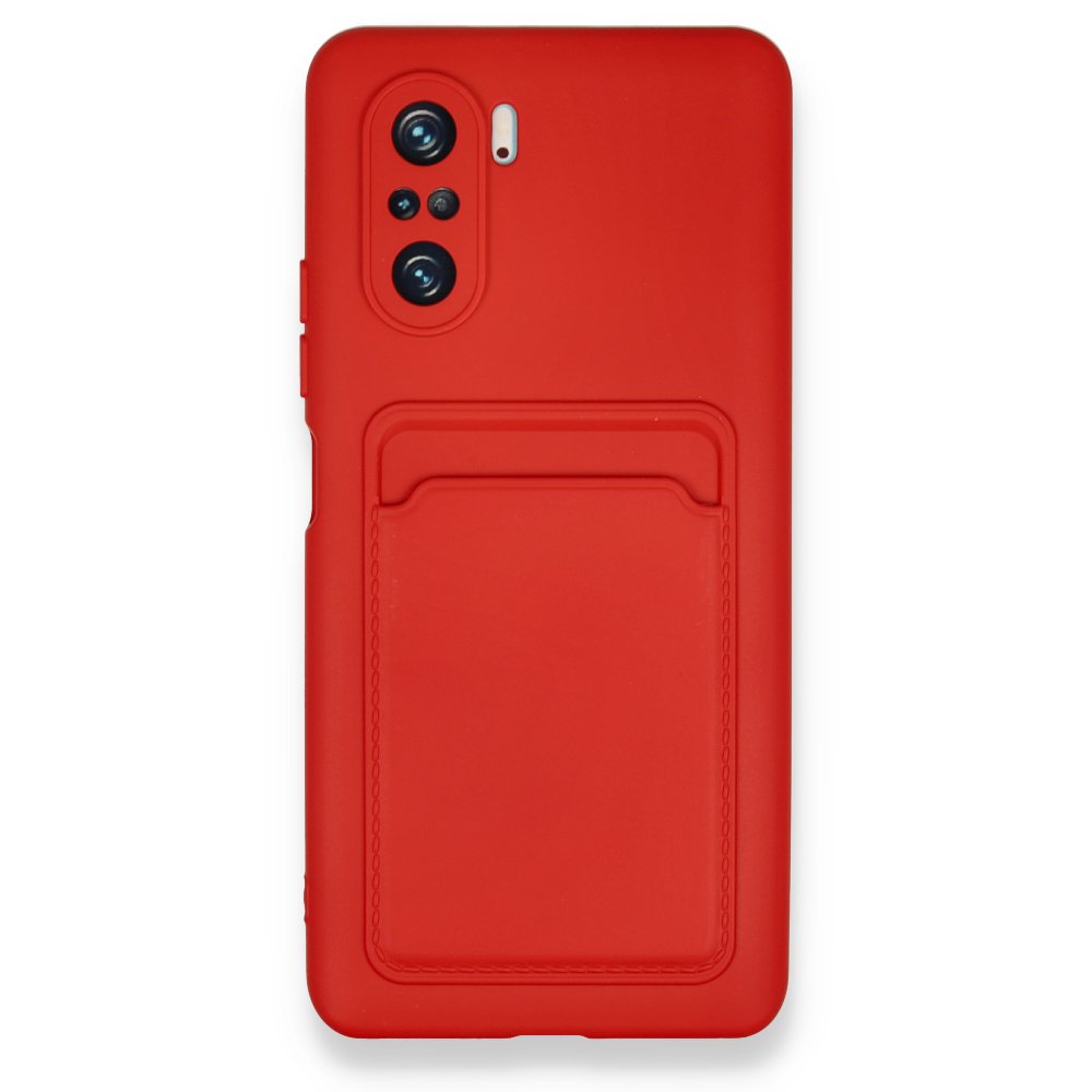 Newface Xiaomi Redmi K40 Kılıf Kelvin Kartvizitli Silikon - Kırmızı