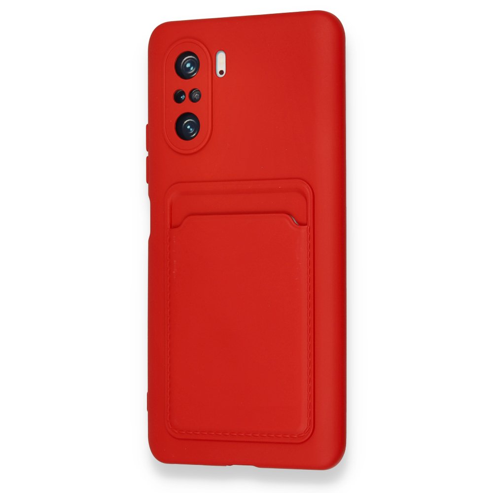 Newface Xiaomi Redmi K40 Kılıf Kelvin Kartvizitli Silikon - Kırmızı