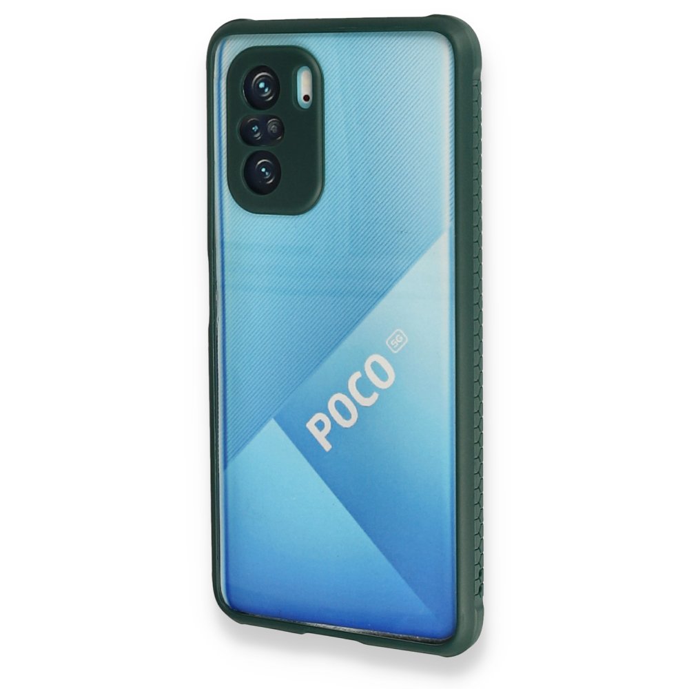 Newface Xiaomi Redmi K40 Kılıf Miami Şeffaf Silikon - Koyu Yeşil