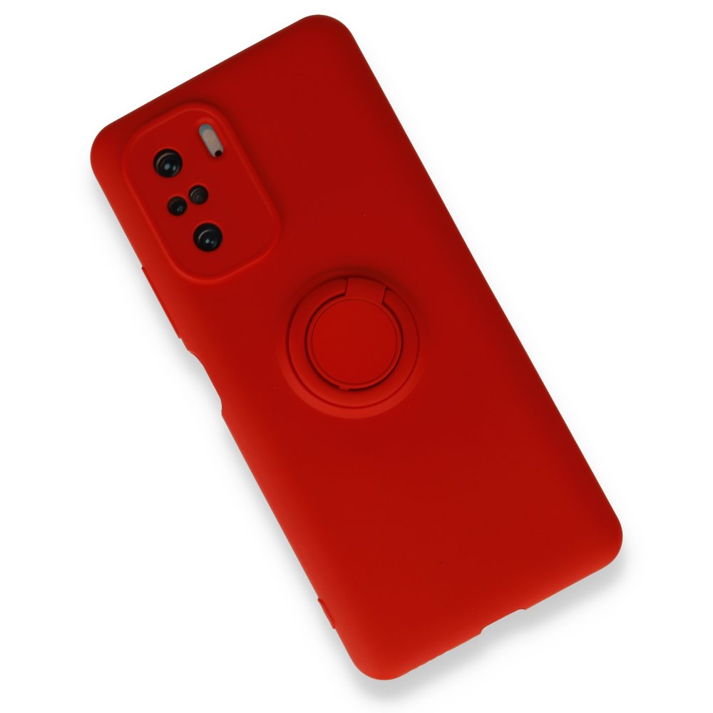 Newface Xiaomi Redmi K40 Kılıf Viktor Yüzüklü Silikon - Kırmızı