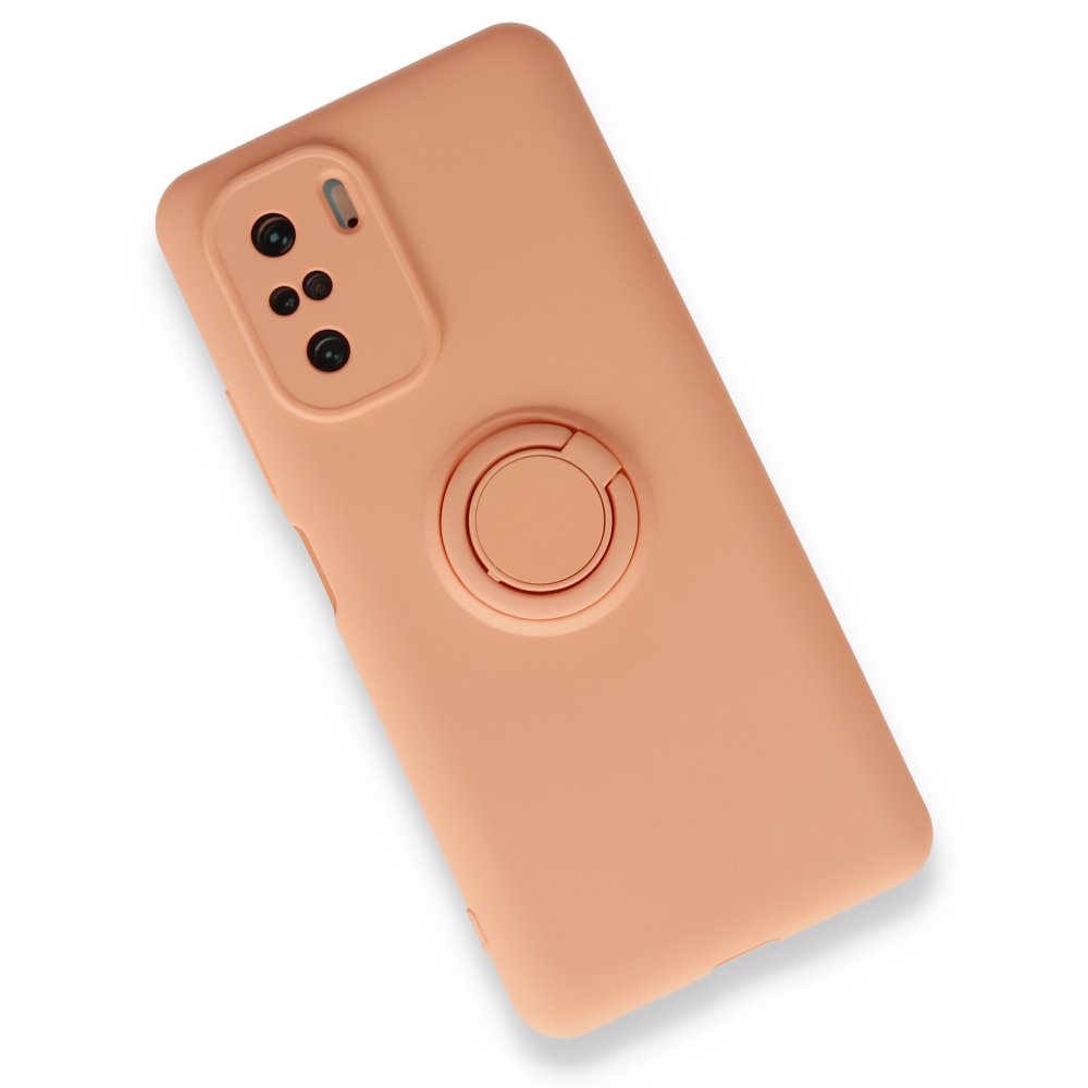 Newface Xiaomi Redmi K40 Kılıf Viktor Yüzüklü Silikon - Pudra