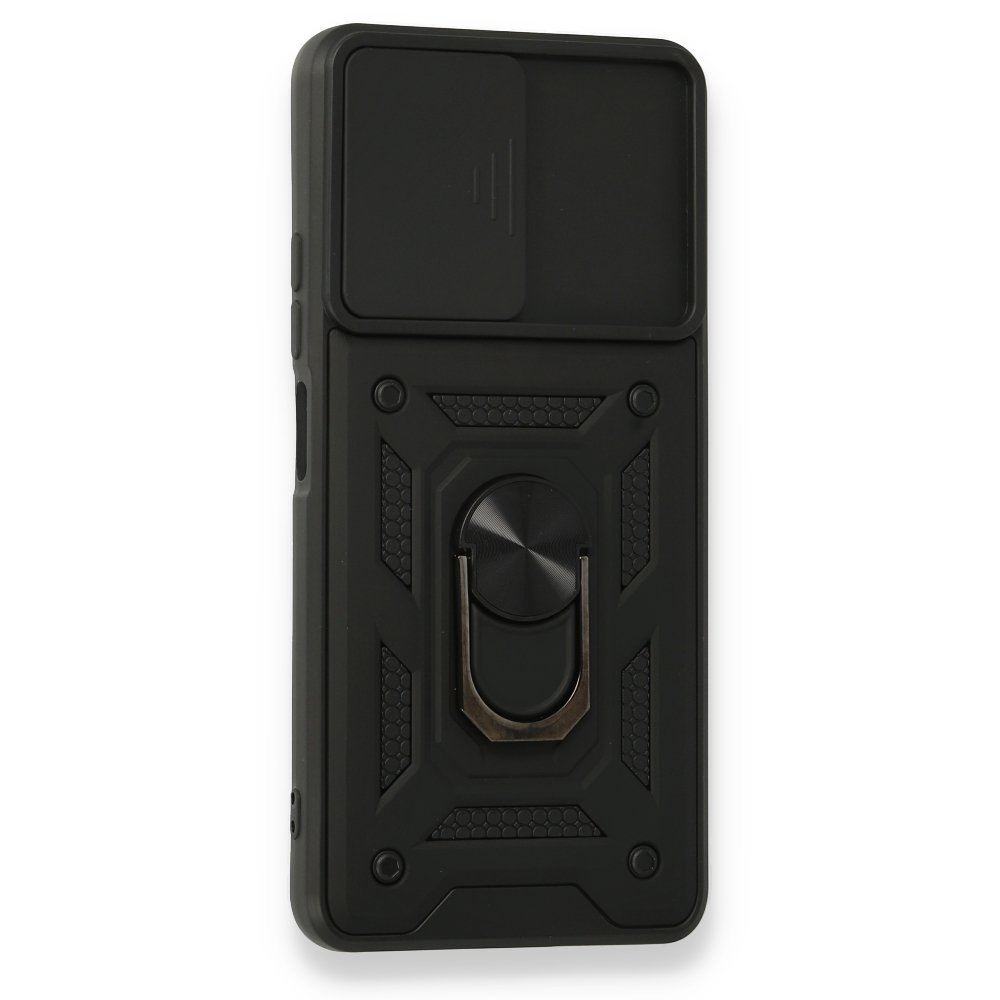 Newface Xiaomi Redmi K40 Pro Kılıf Pars Lens Yüzüklü Silikon - Siyah