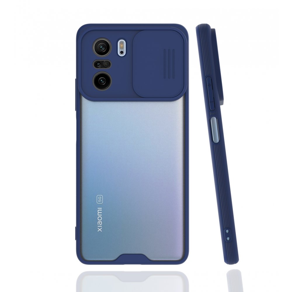 Newface Xiaomi Redmi K40 Pro Kılıf Platin Kamera Koruma Silikon - Lacivert