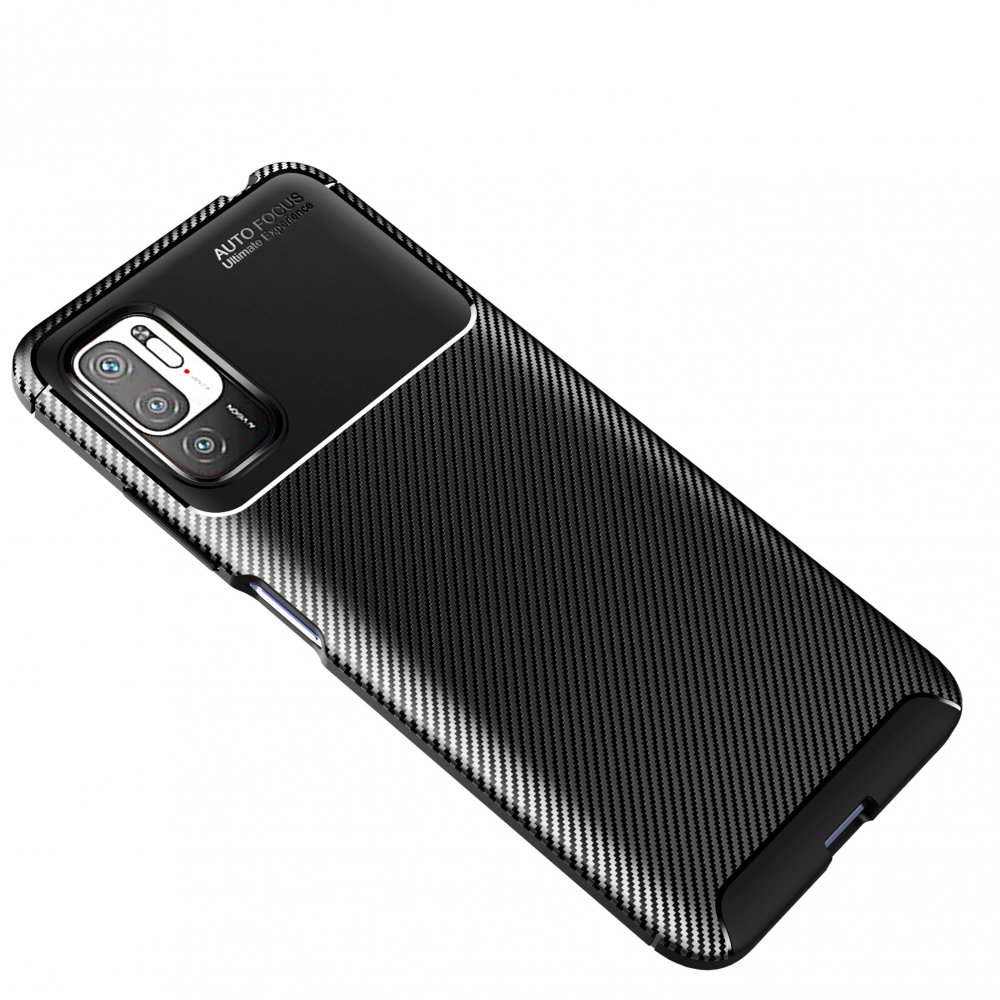 Newface Xiaomi Poco M3 Pro Kılıf Auto Focus Karbon Kapak - Siyah