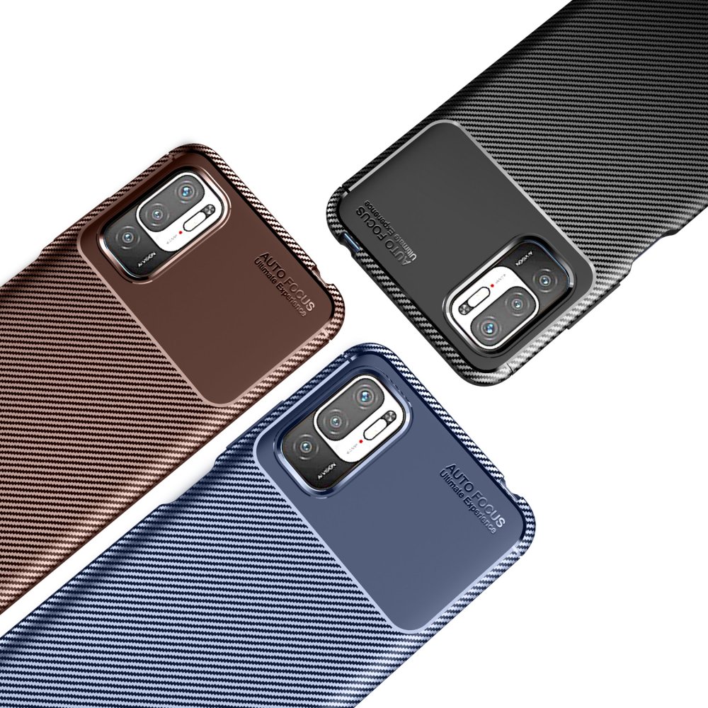 Newface Xiaomi Poco M3 Pro Kılıf Auto Focus Karbon Kapak - Siyah