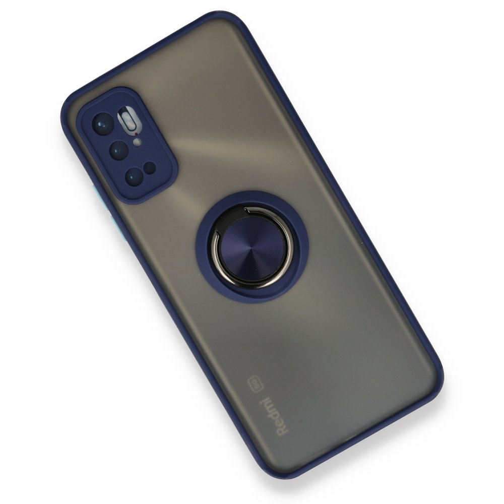 Newface Xiaomi Redmi Note 11 SE Kılıf Montreal Yüzüklü Silikon Kapak - Lacivert