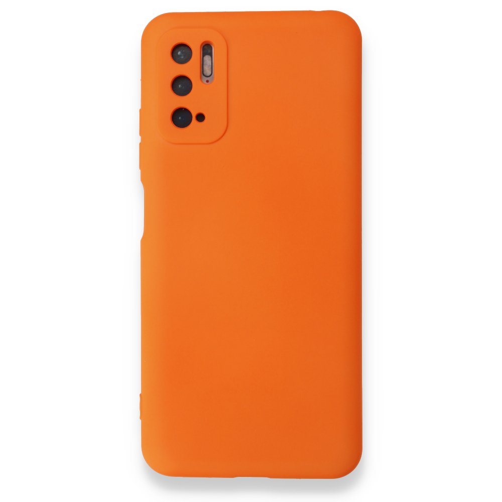 Newface Xiaomi Redmi Note 10 5G Kılıf Nano içi Kadife Silikon - Turuncu