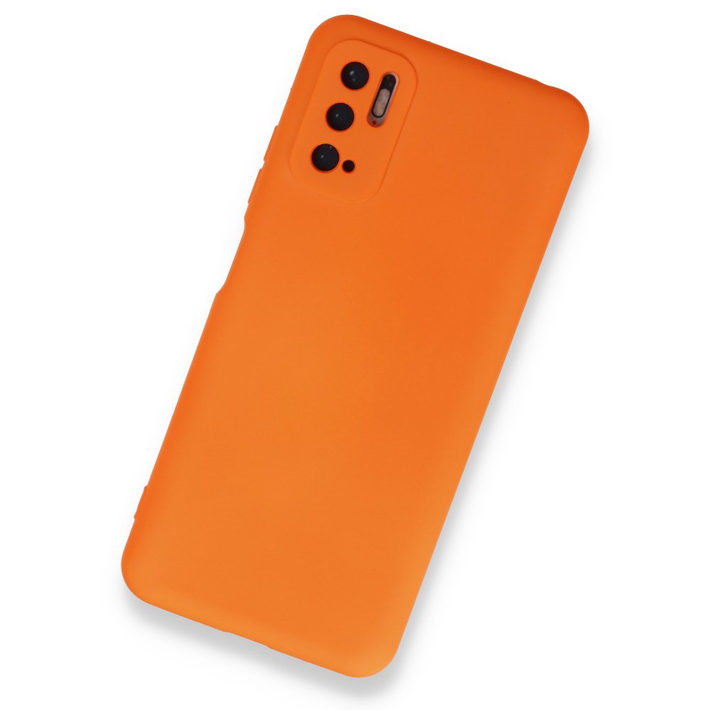 Newface Xiaomi Redmi Note 10 5G Kılıf Nano içi Kadife Silikon - Turuncu